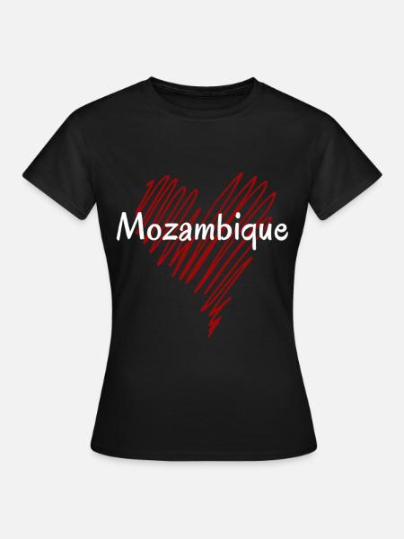 Ich liebe Mosambik, Herz Mosambik - Frauen T-Shirt - Schwarz
