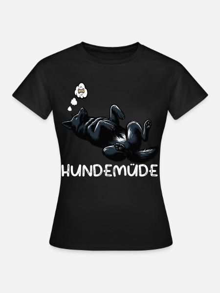 Hundemüde Schwarzer Schäferhund Schäferhundhalter - Frauen T-Shirt - Schwarz