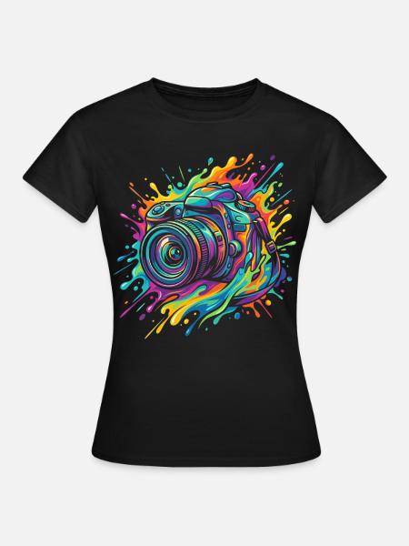 Kamera Fotografie Fotograf Spiegelreflex - Frauen T-Shirt - Schwarz