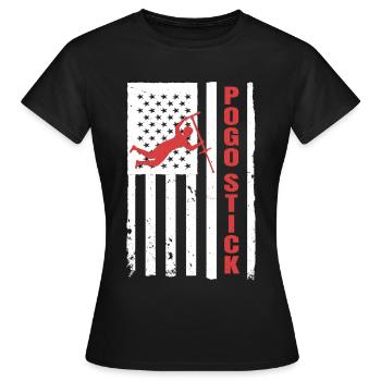  Pogo Stick Champion Gravity Training Pogo Stick - Women's T-Shirt - black - Front - AI Model Female 172 dark (172cm)