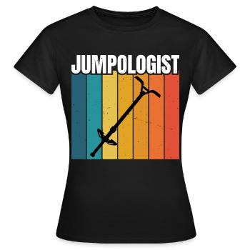 Jumpologiste Champion de Pogo Stick Jumping Bonding - T-shirt Femme - noir - Devant - AI Model Female 172 dark (172cm)