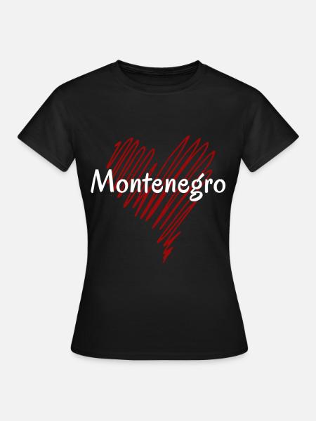 Ich liebe Montenegro, Herz Montenegro - Frauen T-Shirt - Schwarz