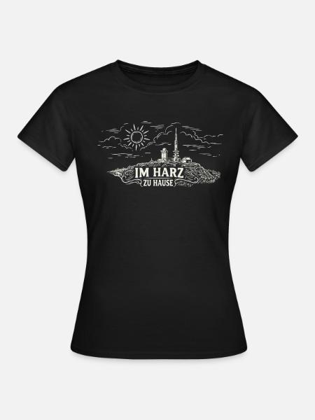 Im Harz zu Hause Berglandschaft Logo - Frauen T-Shirt - Schwarz