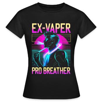 Non-fumeur, ex-fumeur, ex-vapoteur. - T-shirt Femme - noir - Devant - AI Model Female 172 dark (172cm)
