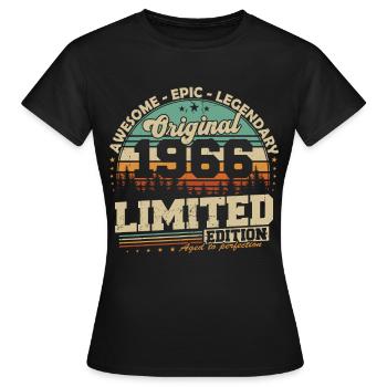 Original 1966 Vintage Retro Geburtstag Geschenk - Frauen T-Shirt - Schwarz - Vorne - AI Model Female 172 dark (172cm)