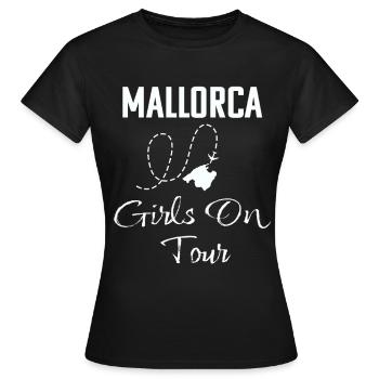 Mallorca, Girls on Tour - T-shirt dam - svart - Fram - AI Model Female 172 dark (172cm)