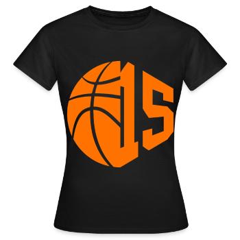 NUMMER 15 BASKETBALL 15. GEBURTSTAG - Frauen T-Shirt - Schwarz - Vorne - AI Model Female 172 dark (172cm)