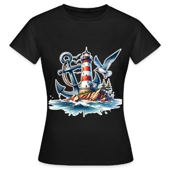 Phare présentateur - T-shirt Femme - noir - Devant - AI Model Female 172 dark (172cm)