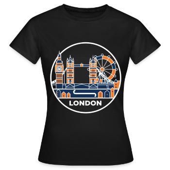 London Skyline Tower Bridge - Frauen T-Shirt - Schwarz - Vorne - AI Model Female 172 dark (172cm)