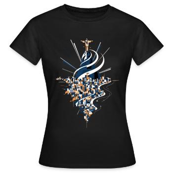 Statue du Christ Rédempteur de Rio de Janeiro - T-shirt Femme - noir - Devant - AI Model Female 172 dark (172cm)