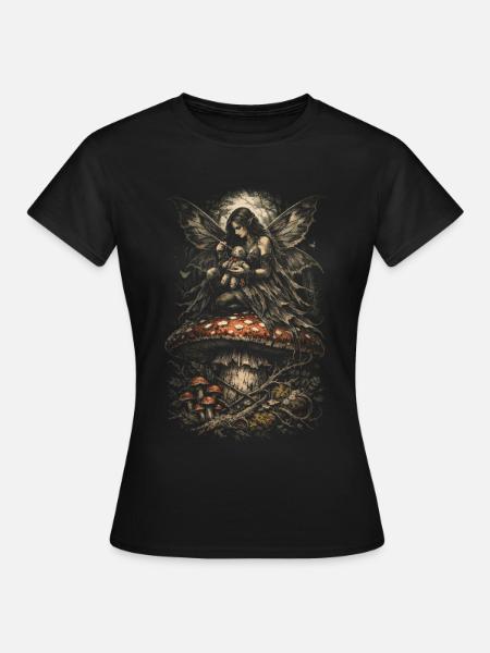 Fairycore Fee Gotisch - Frauen T-Shirt - Schwarz