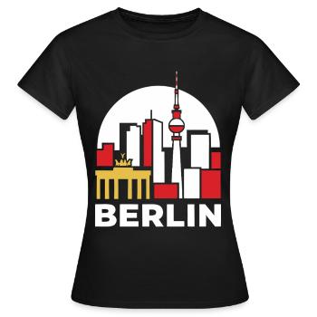Tour de télévision Berlin Skyline - T-shirt Femme - noir - Devant - AI Model Female 172 dark (172cm)
