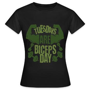 Gymnase de bodybuilders pour entraînement des biceps biceps - T-shirt Femme - noir - Devant - AI Model Female 172 dark (172cm)