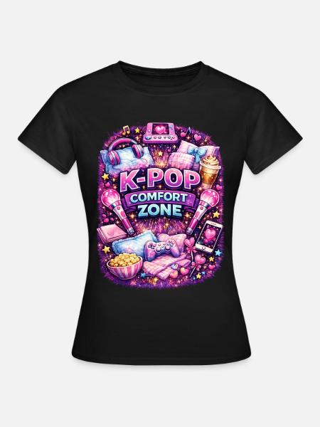 K Pop Comfort Zone - Frauen T-Shirt - Schwarz