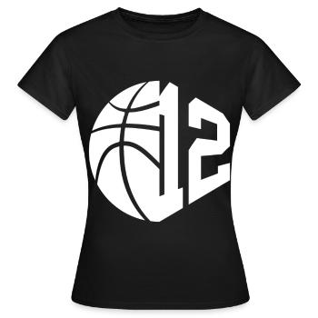 NR. 12 NUMMER 12 BASKETBALL 12. GEBURTSTAG - Frauen T-Shirt - Schwarz - Vorne - AI Model Female 172 dark (172cm)