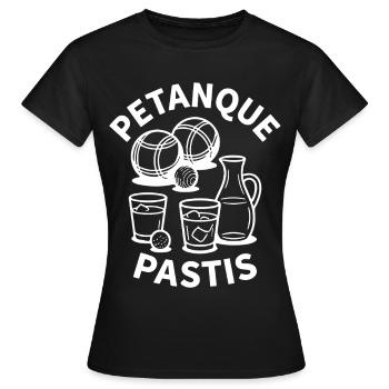 Petanque Pastis Boule Kugel Sport - Frauen T-Shirt - Schwarz - Vorne - AI Model Female 172 dark (172cm)