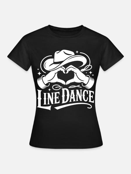 Line Dance Herzhände Cowboy - Frauen T-Shirt - Schwarz