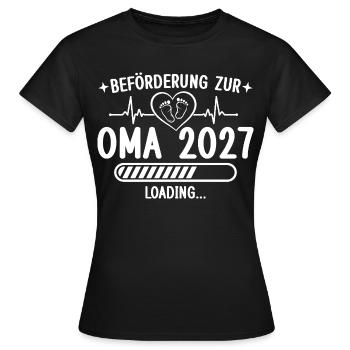 Beförderung zur Oma 2027 – Enkelkind Loading - Frauen T-Shirt - Schwarz - Vorne - AI Model Female 172 dark (172cm)