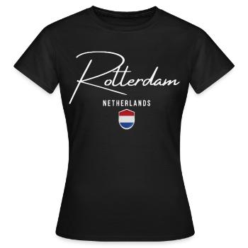 Rotterdam Pays-Bas, design élégant Rotterdam - T-shirt Femme - noir - Devant - AI Model Female 172 dark (172cm)