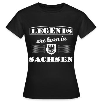 Légendes de Saxe - T-shirt Femme - noir - Devant - AI Model Female 172 dark (172cm)