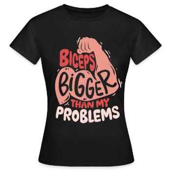 Gymnase de bodybuilders pour entraînement des biceps biceps - T-shirt Femme - noir - Devant - AI Model Female 172 dark (172cm)