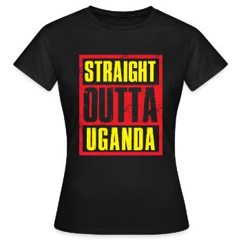 Directement sorti de l’Ouganda - T-shirt Femme - noir - Devant - AI Model Female 172 dark (172cm)