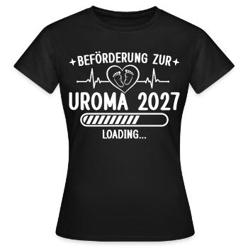 Beförderung zur Uroma 2027 – Schwangerschaft - Frauen T-Shirt - Schwarz - Vorne - AI Model Female 172 dark (172cm)