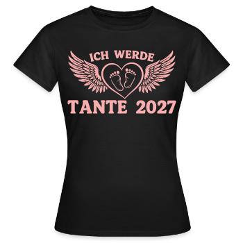 Ich werde Tante 2027 Schwangerschaft Ankündigen - Frauen T-Shirt - Schwarz - Vorne - AI Model Female 172 dark (172cm)