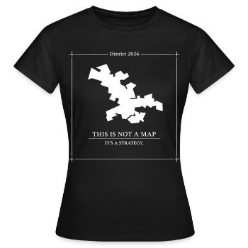 District 2026 Strategie Karte Konzept - Frauen T-Shirt - Schwarz - Vorne - AI Model Female 172 dark (172cm)