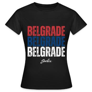 Belgrade, Serbie, j’adore Belgrade - T-shirt Femme - noir - Devant - AI Model Female 172 dark (172cm)