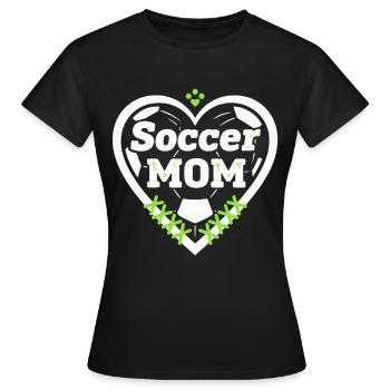 Soccer Mom Heart Soccer - Women's T-Shirt - black - Front - AI Model Female 172 dark (172cm)