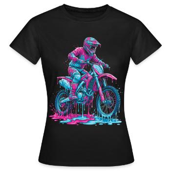 Motocross, pilote de motocross, motocross, motocross - T-shirt Femme - noir - Devant - AI Model Female 172 dark (172cm)
