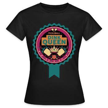 Pickleball Dink Queen Lustige Spielerin Love Pickleball - Frauen T-Shirt - Schwarz - Vorne - AI Model Female 172 dark (172cm)
