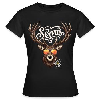 T-shirt Servus Chemise traditionnelle pour hommes Chemise traditionnelle - T-shirt Femme - noir - Devant - AI Model Female 172 dark (172cm)