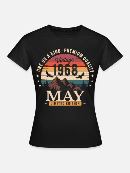Vintage May 1968 Birthday May 1968 - Women's T-Shirt - black