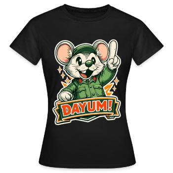 Dayum-Maus in grüner Uniform - Frauen T-Shirt - Schwarz - Vorne - AI Model Female 172 dark (172cm)