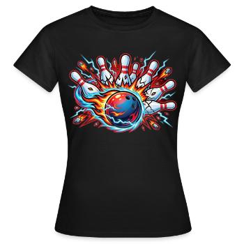 Bowling - T-shirt Femme - noir - Devant - AI Model Female 172 dark (172cm)