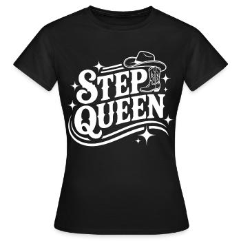 Step Queen Western Line Dance - Frauen T-Shirt - Schwarz - Vorne - AI Model Female 172 dark (172cm)