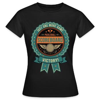Tableau d’affichage du joueur drôle de pickleball - T-shirt Femme - noir - Devant - AI Model Female 172 dark (172cm)