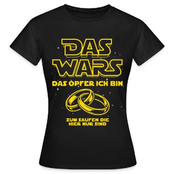 JGA Das Wars. Das Opfer ich bin - Heiraten - Frauen T-Shirt - Schwarz - Vorne - AI Model Female 172 dark (172cm)