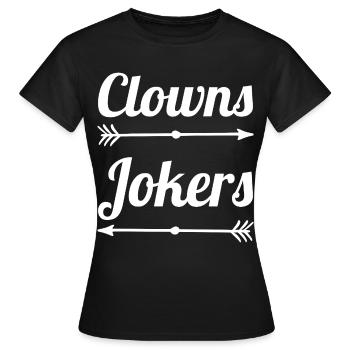 Clowns and Jokers Design – Fools & Jokers - Women's T-Shirt - black - Front - AI Model Female 172 dark (172cm)