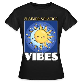 Litha Pagan: Sommersonnenwende, Mittsommer, Mittsommer, Mittsommer. - Frauen T-Shirt - Schwarz - Vorne - AI Model Female 172 dark (172cm)