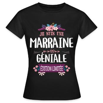 Marraine Géniale Édition Limitée - T-shirt Femme - noir - Devant - AI Model Female 172 dark (172cm)