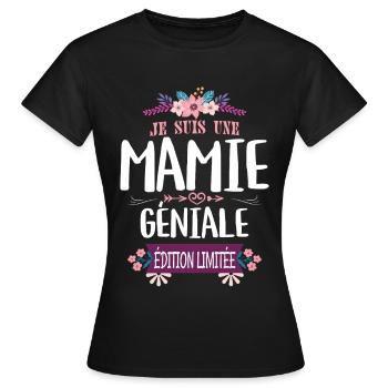 Mamie Géniale Édition Limitée - T-shirt Femme - noir - Devant - AI Model Female 172 dark (172cm)