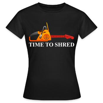 Time to Shred – Orange Guitar Tool - Women's T-Shirt - black - Front - AI Model Female 172 dark (172cm)