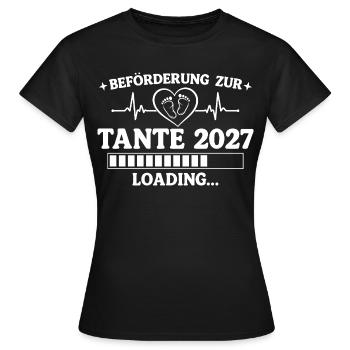 Tante 2027 Loading – Beförderung zur Tante - Frauen T-Shirt - Schwarz - Vorne - AI Model Female 172 dark (172cm)