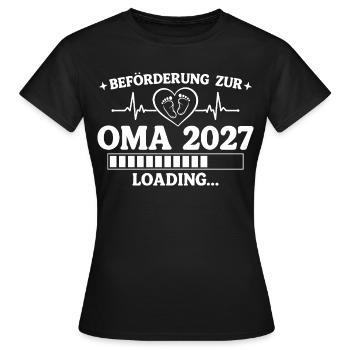Oma 2027 Loading – Beförderung zur Großmutter - Frauen T-Shirt - Schwarz - Vorne - AI Model Female 172 dark (172cm)