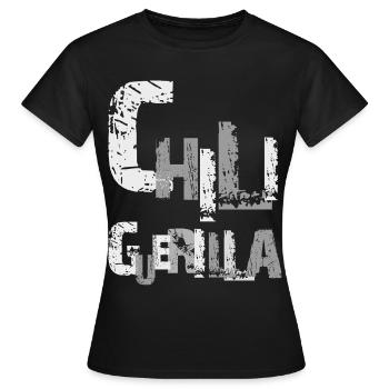 Typographie du Chili Grunge, Chili Guerrilla - T-shirt Femme - noir - Devant - AI Model Female 172 dark (172cm)
