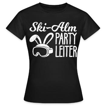 Skier SKI-ALM PARTY LADDER FUNNY - Women's T-Shirt - black - Front - AI Model Female 172 dark (172cm)