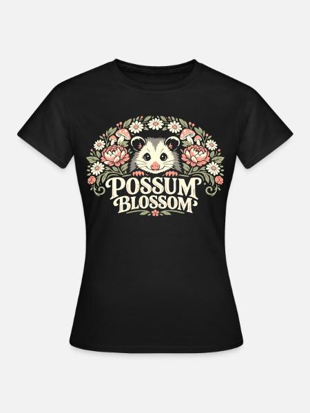 Possum Blossom - Frauen T-Shirt - Schwarz